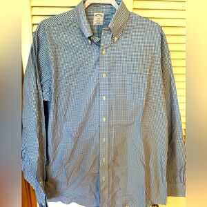 Brooks Brothers Regent Fit blue check button down shirt